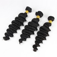 Gold Virgin Grade Pervuain Deep Wave Human Hair Weave 3 Bundles Peruvian Virgin Hair Loose Deep Wave Hair Extension