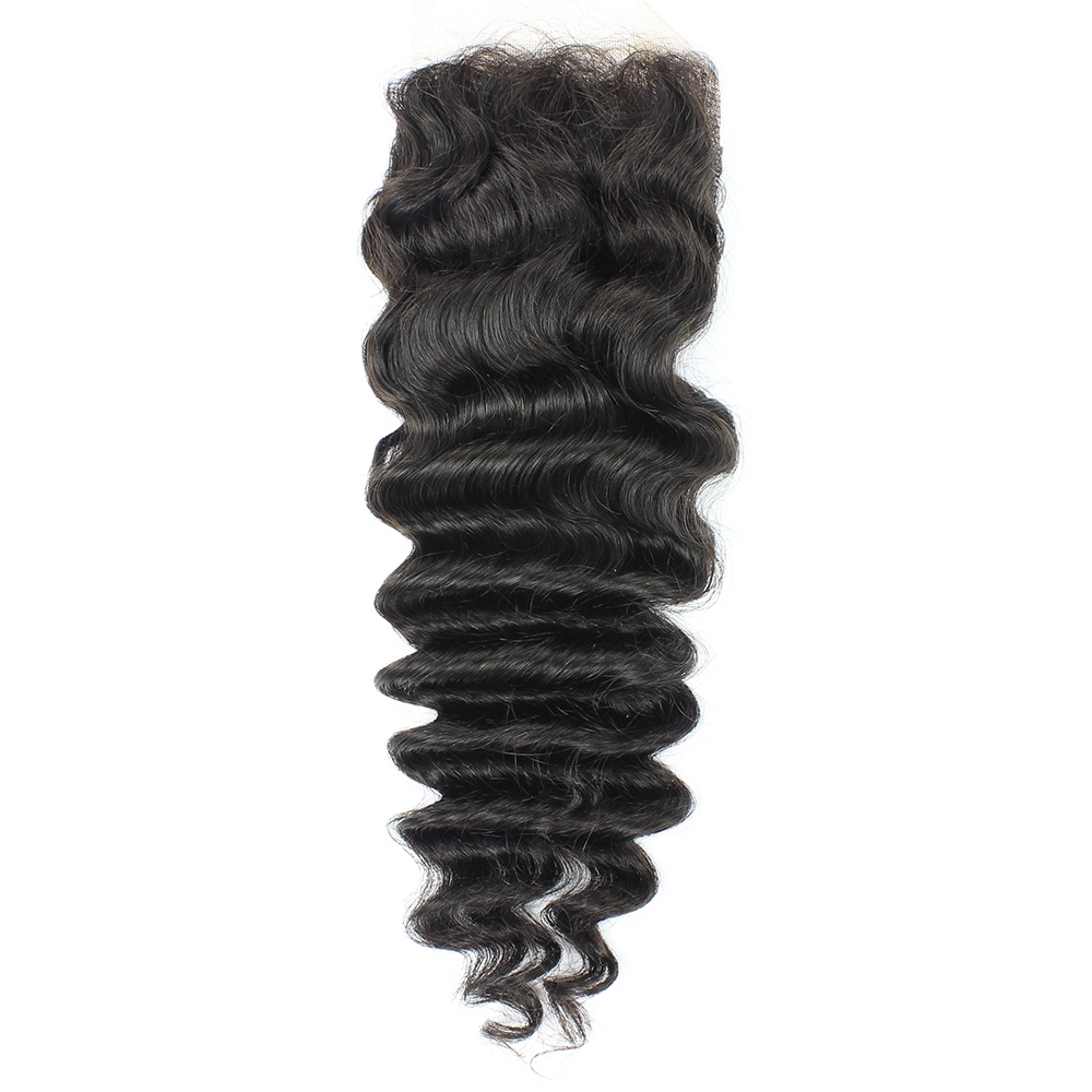 Human Hair Lace Closure Brazilian Deep Wave Virgin Hair Closure