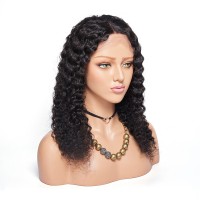 Deep Wave Lace Front Human Hair Wigs For Black Women Glueless Brazilian Virgin Hair Lace Wigs
