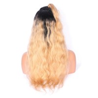 Ombre Color Full Lace Human Hair Wigs For Black Women 130% Density Natural Wave T1B/613 Two Tone Color Lace Wig