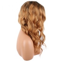 Ombre Color Full Lace Human Hair Wigs For Black Women 130% Density Body Wave T1B/27 Two Tone Color Lace Wig