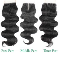 4×4 Peruvian Body Wave Lace Closure&Bleached Knots Human Hair Closure