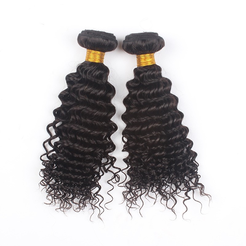Silver Virgin Grade Deep Curly Human Hair Weft 100% Unproceeded Malaysian Human Hair Extension