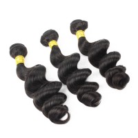Silver Virgin Grade Human Hair Weft Brazilian Virgin Hair Loose Wave Extension