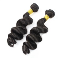 Silver Virgin Grade Loose Wave Human Hair Bundles 100% Brazilian Human Hair Weft