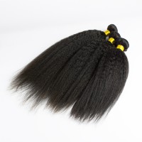 Silver Virgin Grade Human Hair Bundles For African Women Brazilian Virgin Human Hair Kinky Straight Weft 3 Bundles A lot