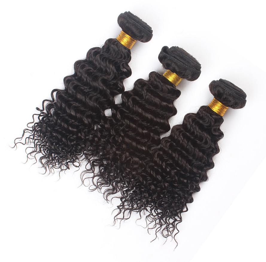 Gold Virgin Grade Malaysian Human Hair Bundles Deep Curly Hair Extension Malaysian Virgin Human Hair Weft