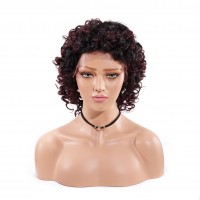 Brazilian Ombre #1B 99J Funmi Hair Lace Front Wigs Glueless Virgin Human Hair Lace Wigs For Black Women
