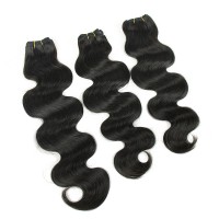 Silver Virgin Grade Human Hair Weft With 4X4 Lace Closure Peruvian Body Wave Human Hair Extensions With Closure