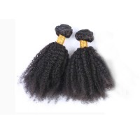Silver Virgin Grade Brazilian Human Hair Bundles Kinky Curly Hair Extensions