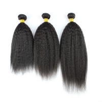 Silver Virgin Grade Human Hair Bundles For African Women Brazilian Virgin Human Hair Kinky Straight Weft 3 Bundles A lot