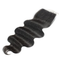 Gold Virgin Grade Brazilian Body Wave Silk Base Closure Human Hair Silk Top Lace Closure Middle/Free/3 Part Silk Base Lace Closure