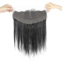 Gold Virgin Grade Silky Straight 13×4 Ear To Ear Virgin Brazilian Hair Lace Frontal Closure 100% Human Hair Straight Lace Closure